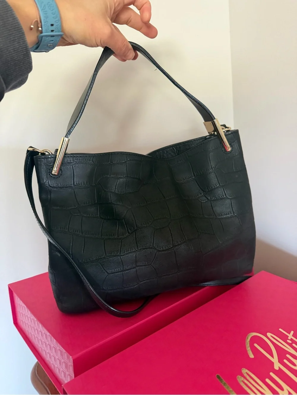 Kate Spade DelMar black leather crossbody bag